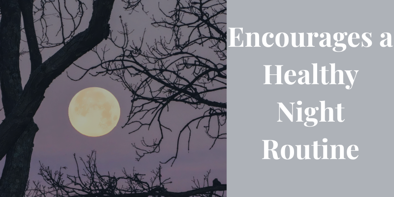 Calm evening lifestyle image representing a healthy night routine and relaxation