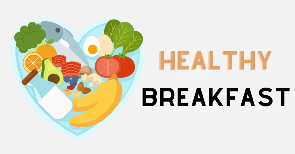 Healthy breakfast with fruits eggs fish and nuts illustrating balanced diet for morning energy