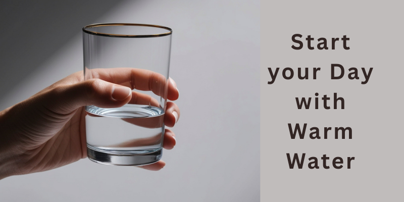 Morning routine showing a glass of warm water for healthy daily habits