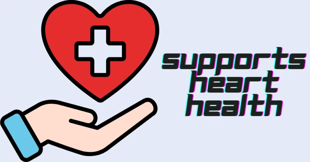 Hand holding heart symbol illustrating supports heart health and overall wellness concept