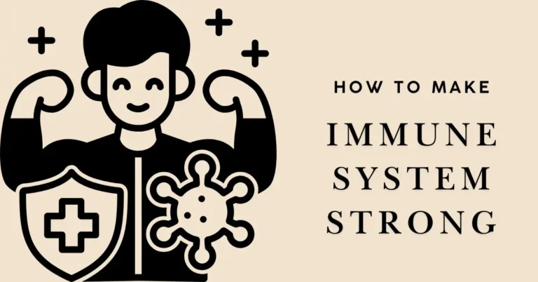 How to make immune system strong illustration with person showing strength shield and virus protection