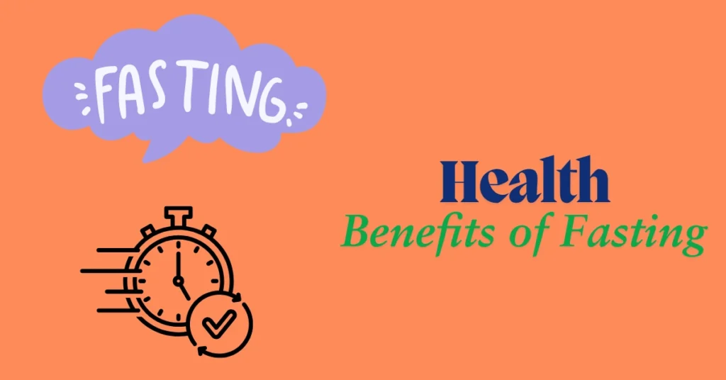 “health benefits of fasting concept with stopwatch timer and fasting text illustration on orange background”