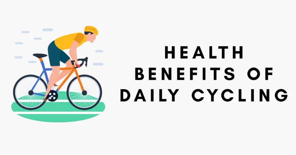 “Health benefits of daily cycling illustration of cyclist riding bicycle for fitness cardiovascular health and weight management”